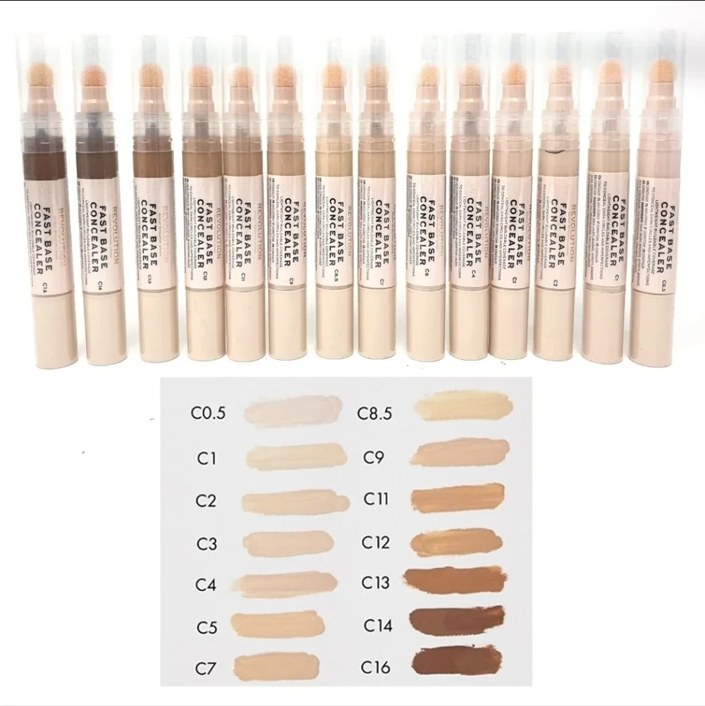 (3) Makeup Revolution Beauty Fast Base Concealer - Color: C4